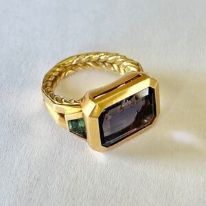 David Yurman Novella Ring iolite & green tourmaline size 6